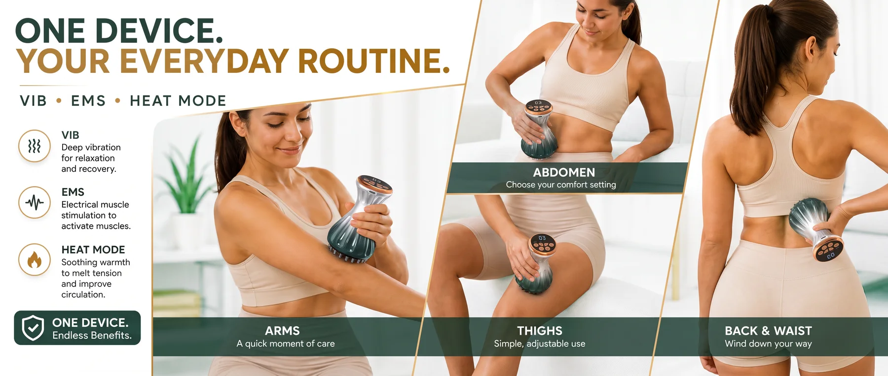 Selecting a mode on the Abitmax massager